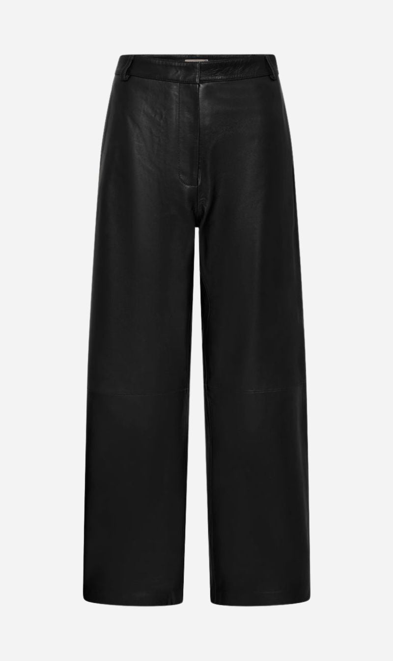 St Agni | Leather Balloon Pants - Black