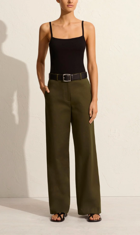 Matteau | Straight Twill Trouser - Olive
