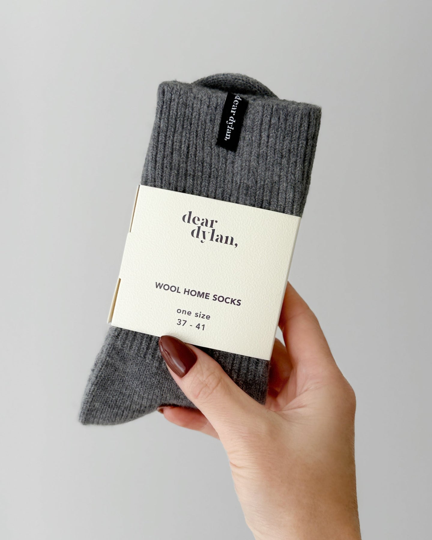 Dear Dylan | Wool Home Socks - Smoke