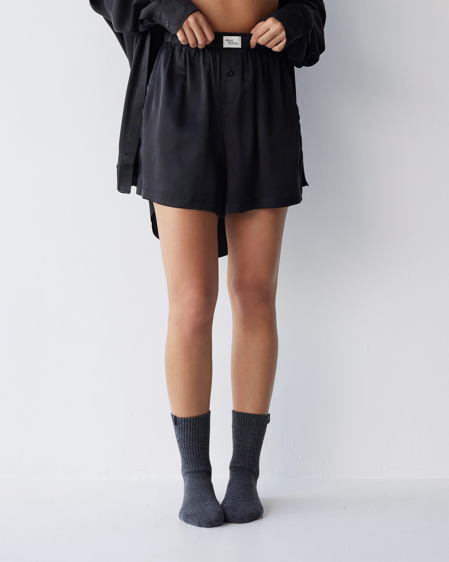 Dear Dylan | Wool Home Socks - Smoke