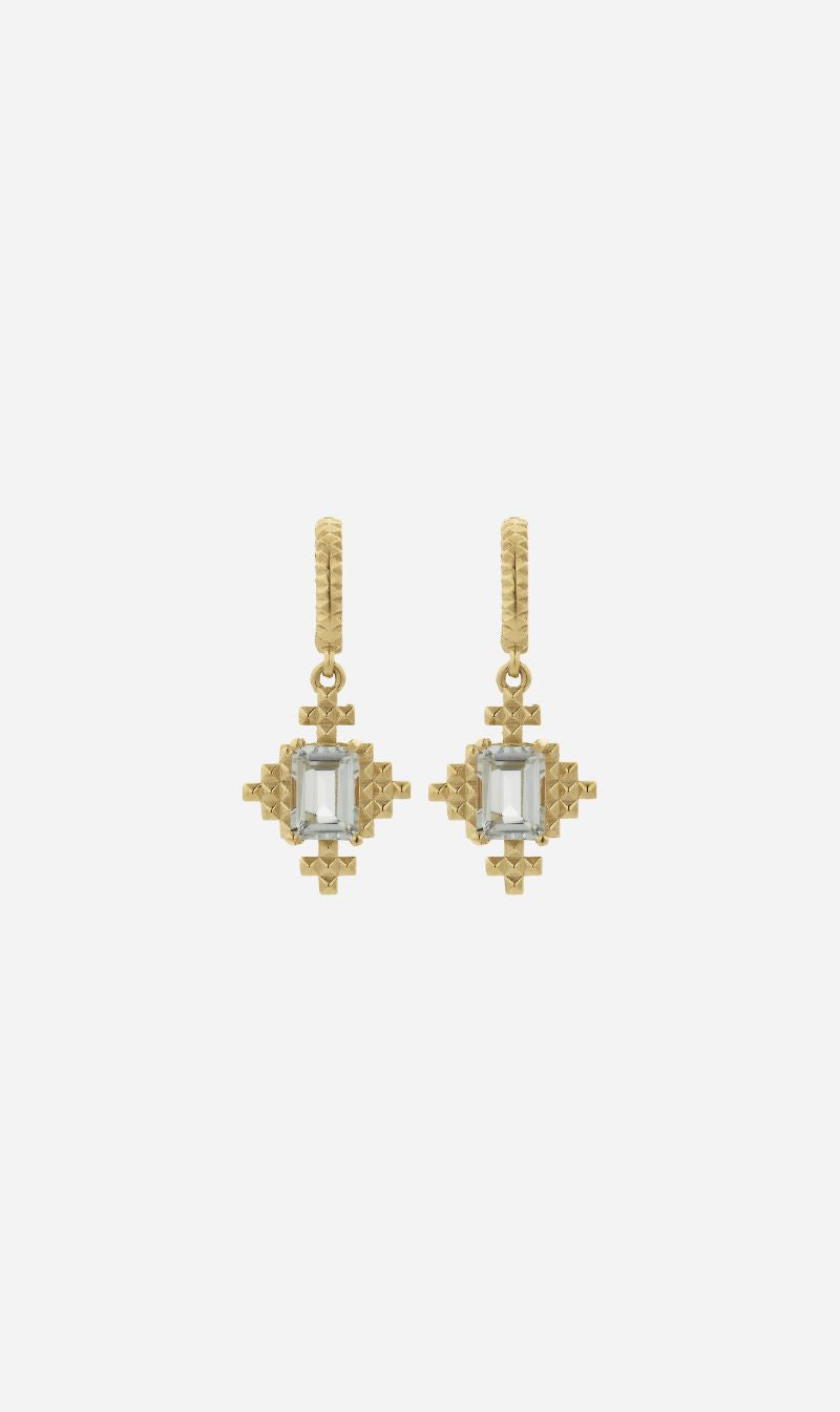 Zoe & Morgan | Reya Earrings - Gold White Topaz