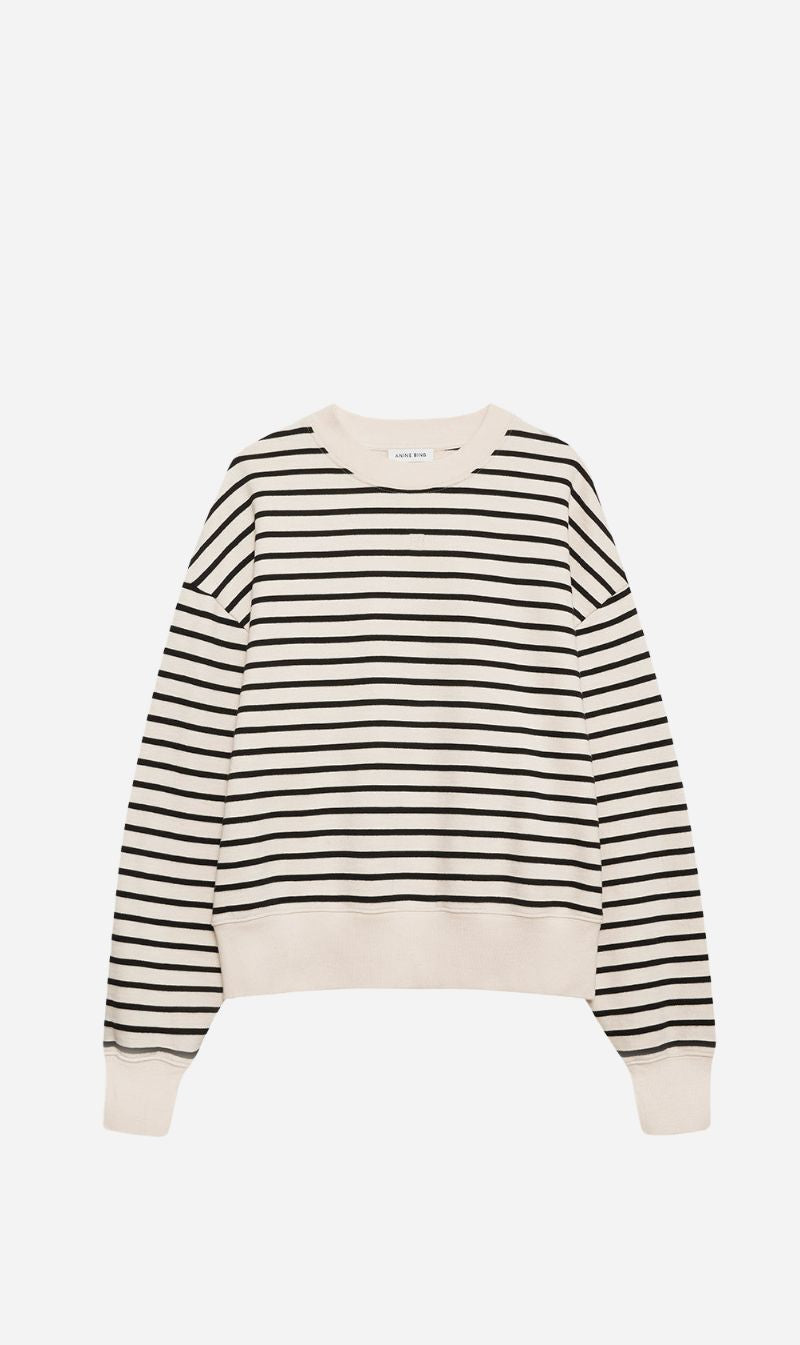 Anine Bing | Dean Sweatshirt - Black Stripe French Terry