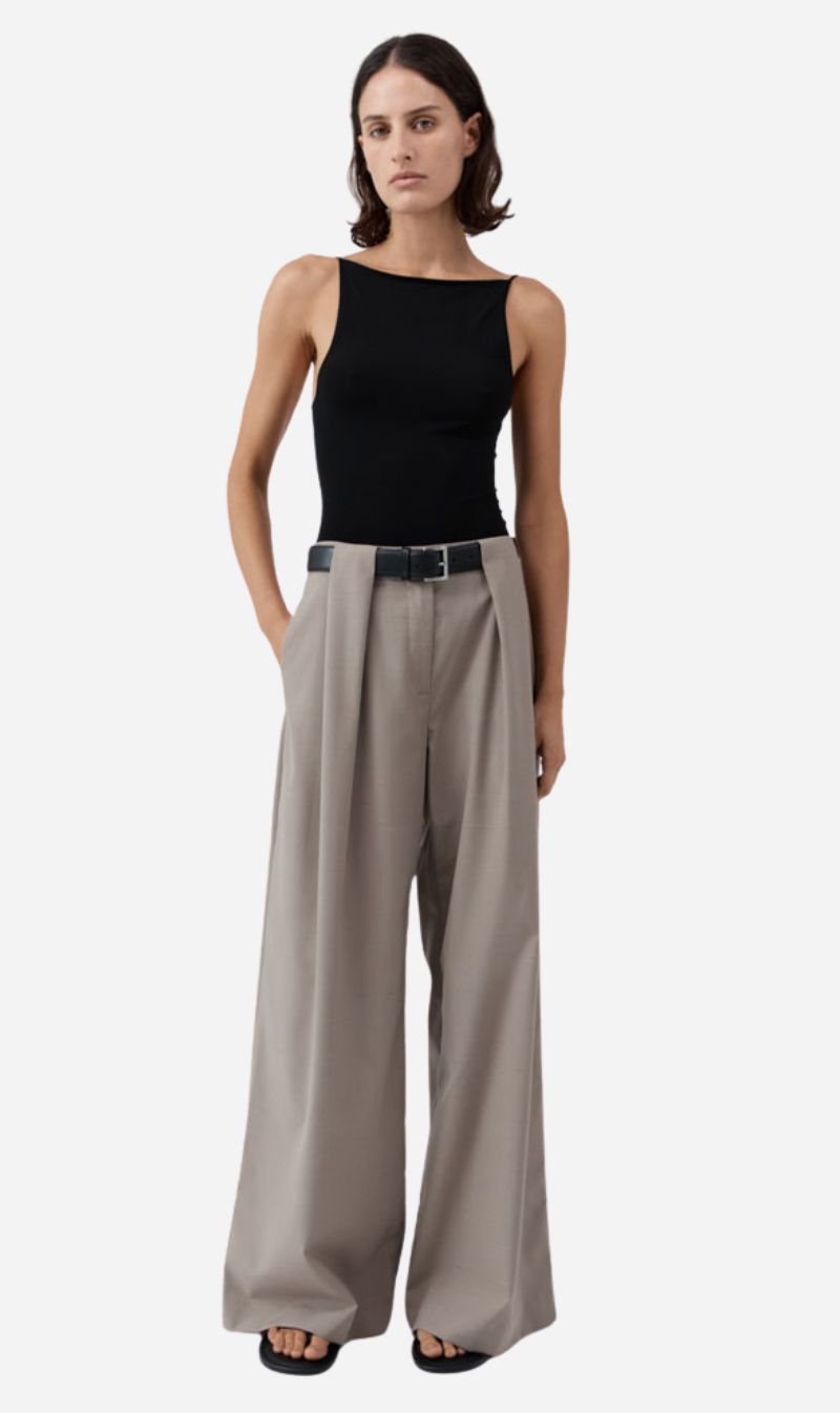 St Agni | Pleat Loop Pant - Mousse