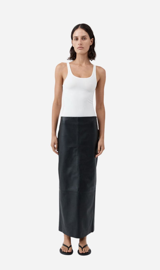 St Agni | Soft Jersey Slim Scoop Tank - White