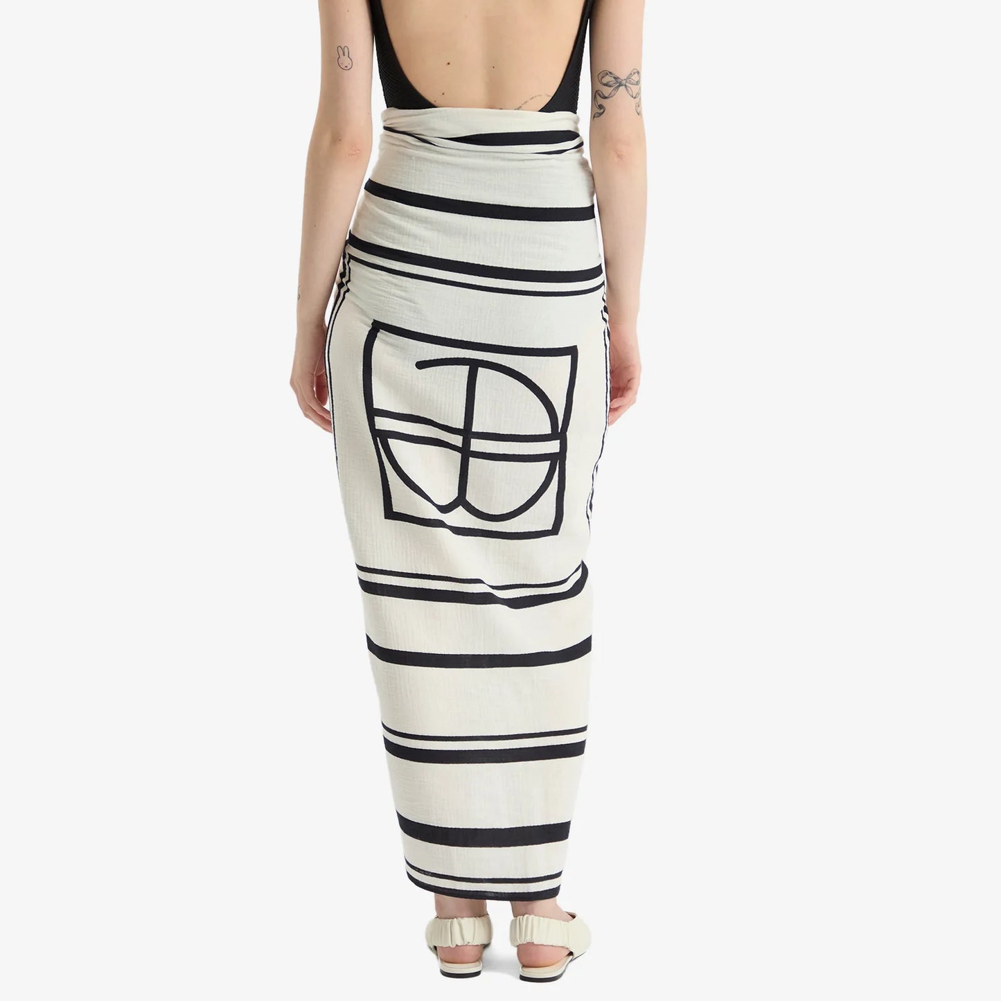 Anine Bing | Eliza Sarong - Ivory & Black Monogram
