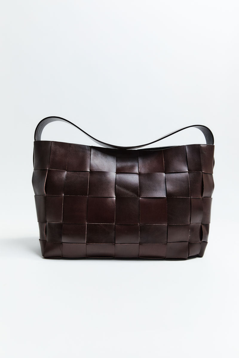 St Agni | Woven Large Tote - Choc