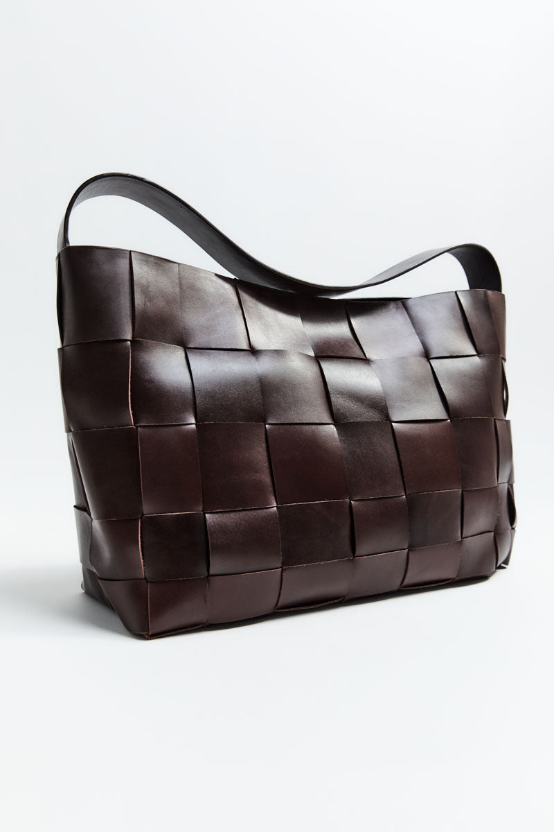 St Agni | Woven Large Tote - Choc