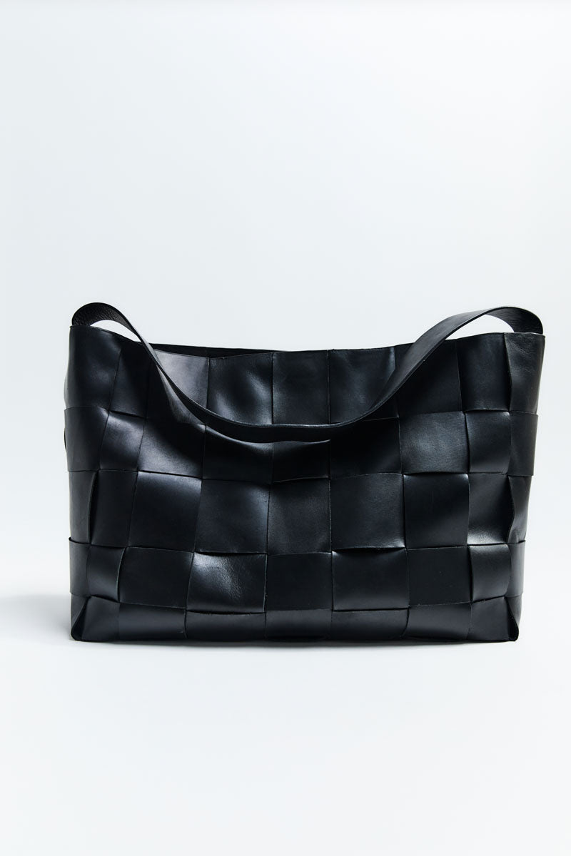 St Agni | Woven Large Tote - Black