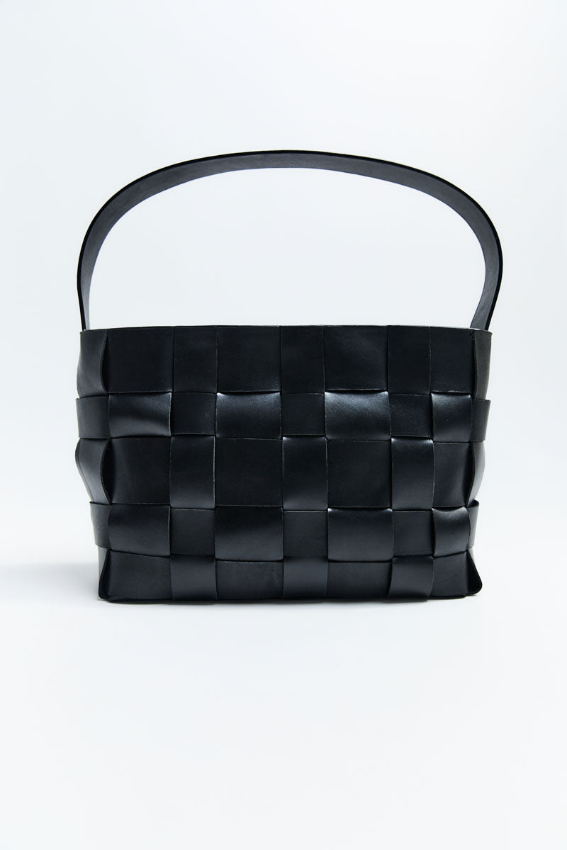 St Agni | Woven Mini Tote - Black