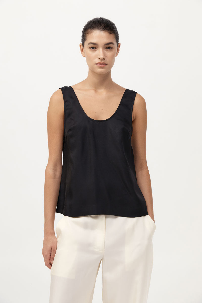 St Agni | Jordan Button Up Top - Black