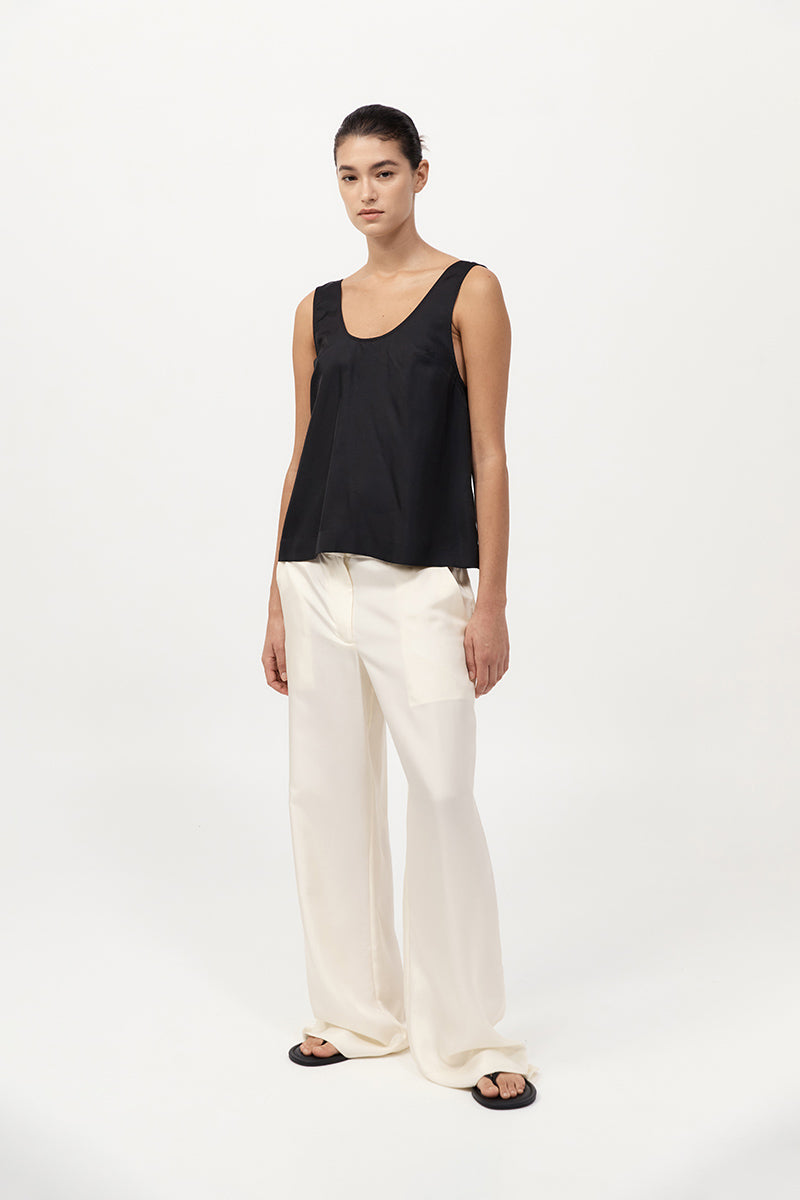 St Agni | Jordan Button Up Top - Black