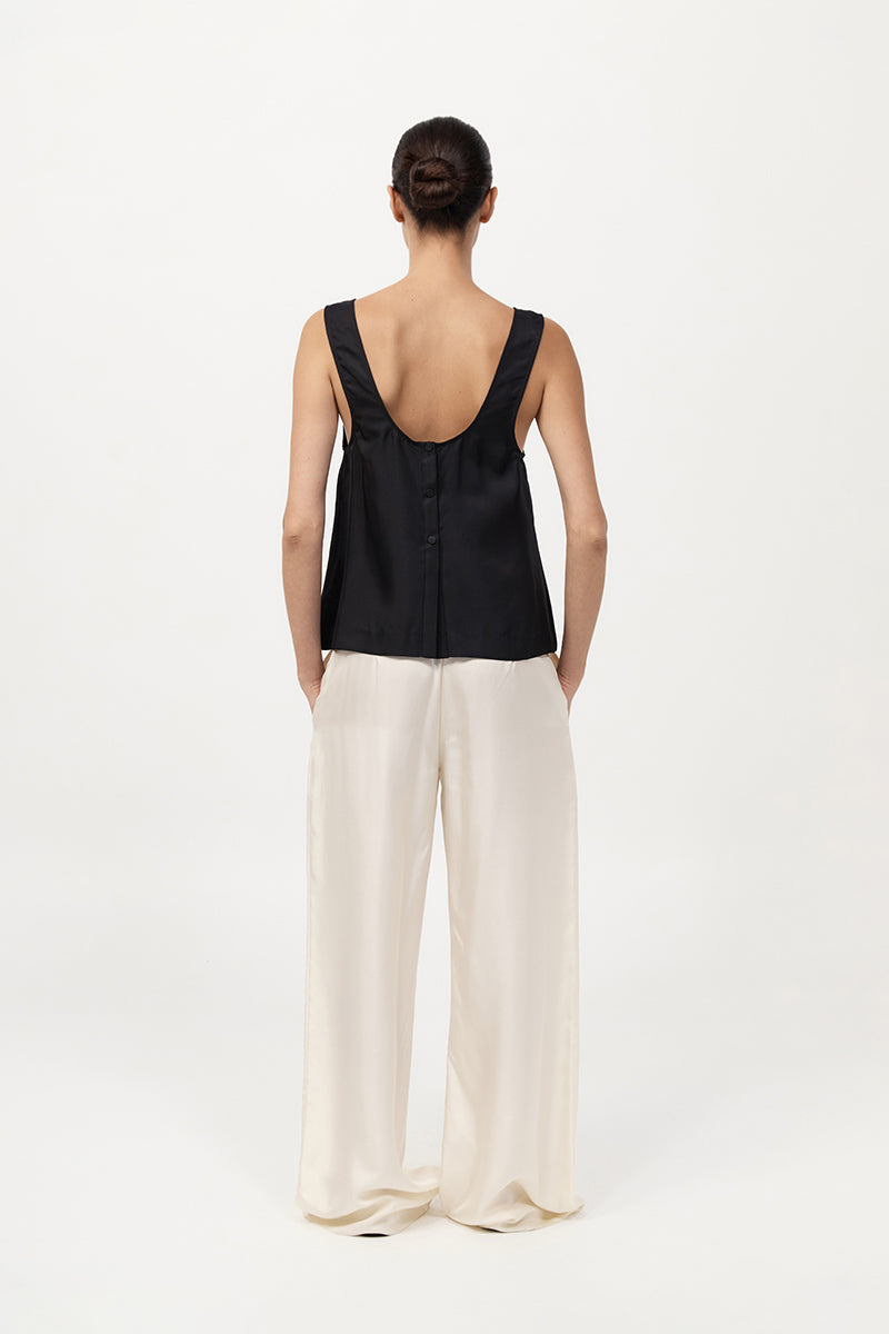 St Agni | Jordan Button Up Top - Black