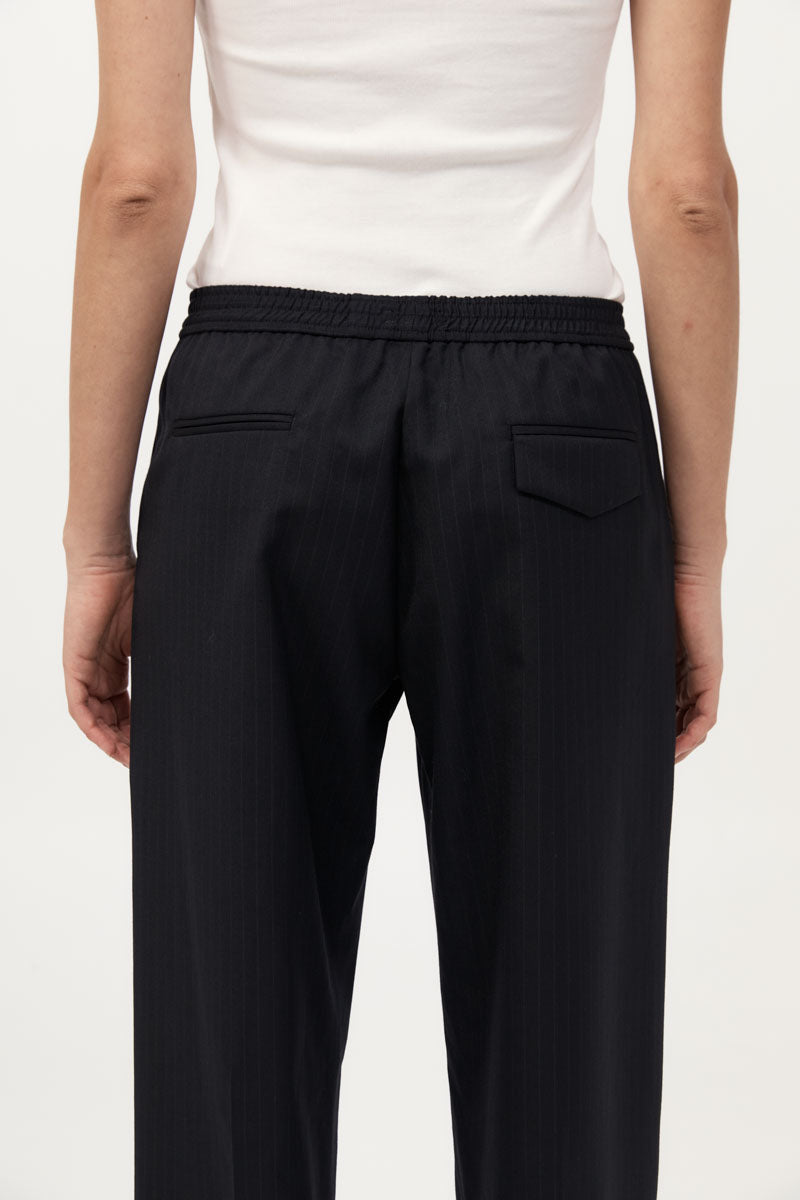 St Agni | Tailored Active Pants - Black Pinstripe