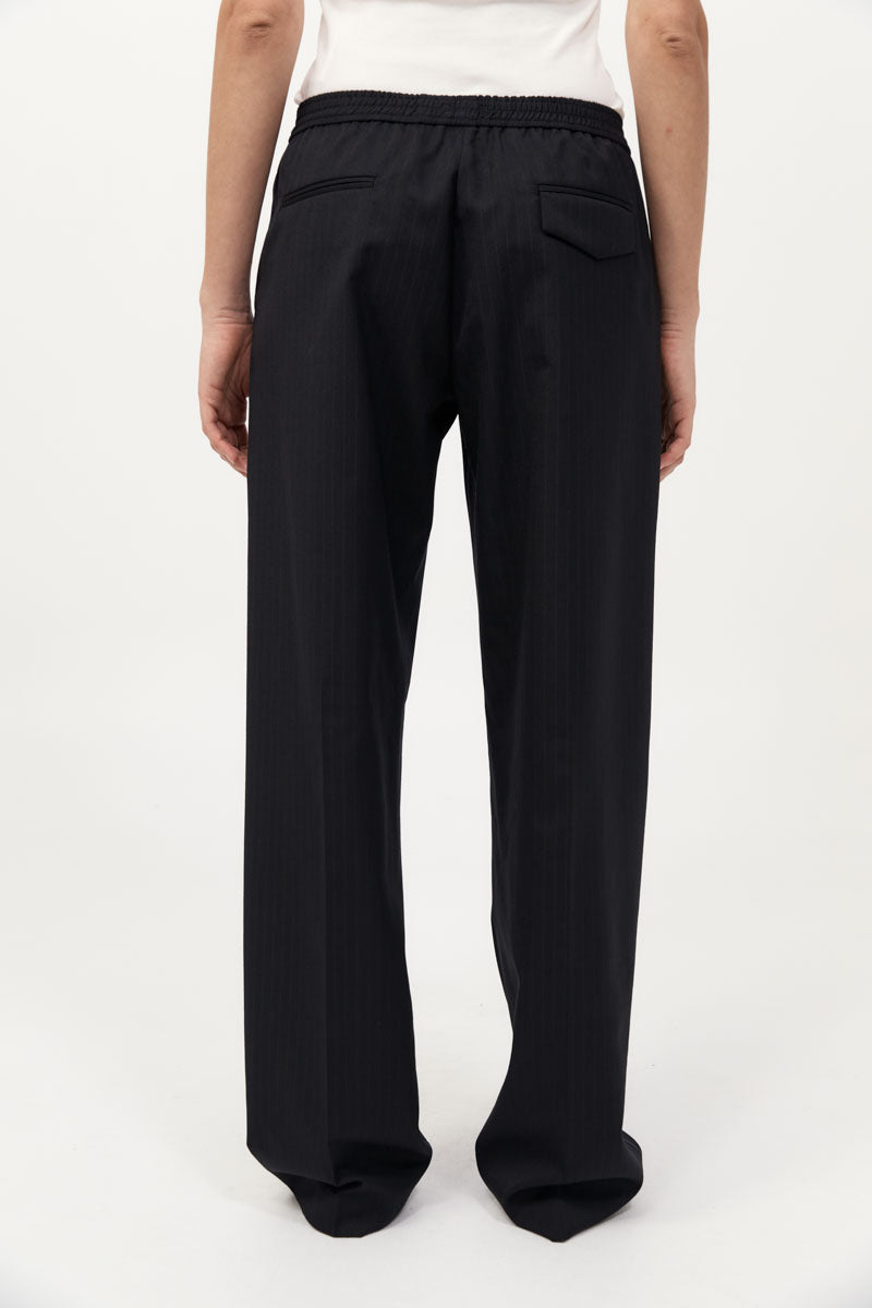 St Agni | Tailored Active Pants - Black Pinstripe