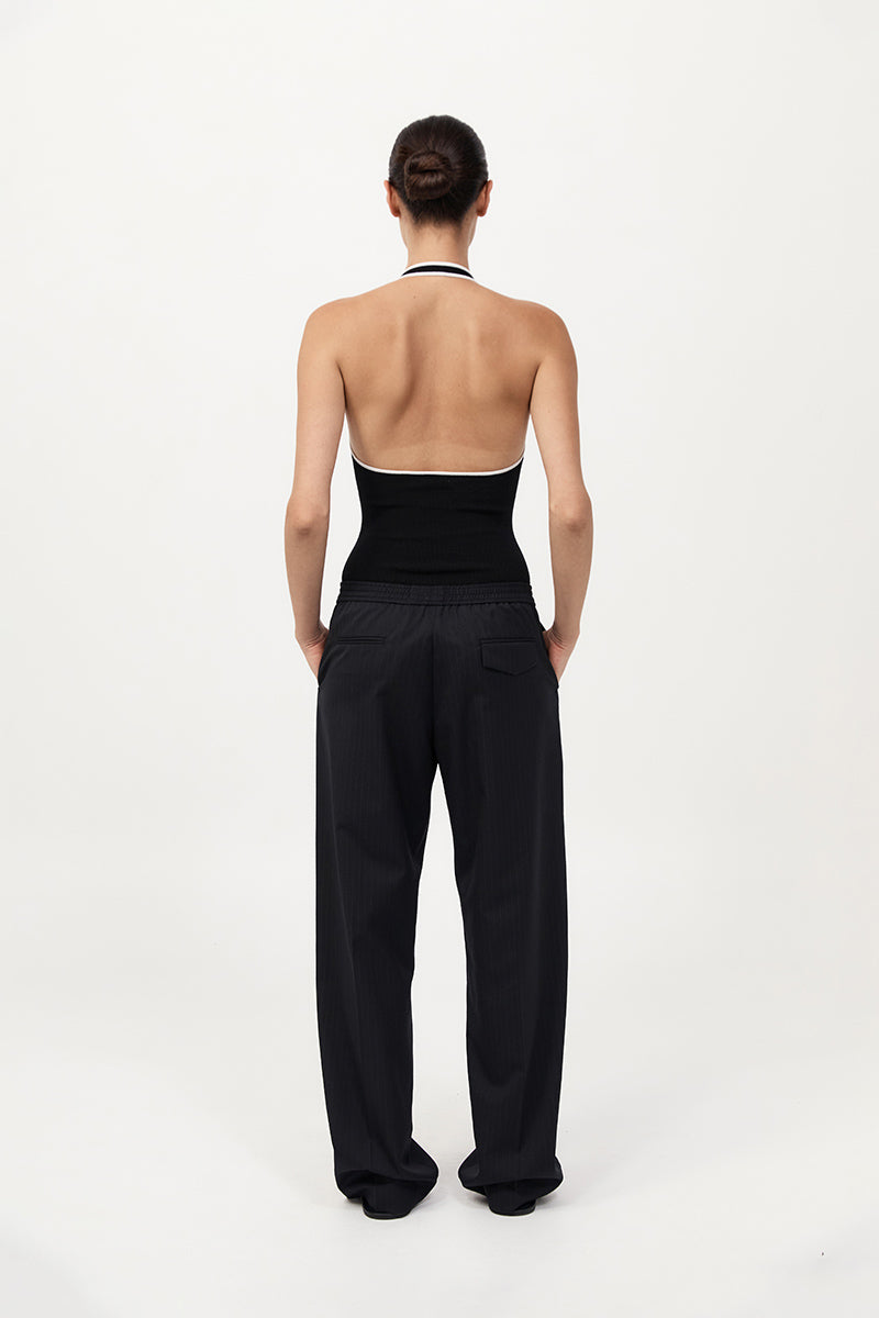 St Agni | Fine Line Halter Top - Black
