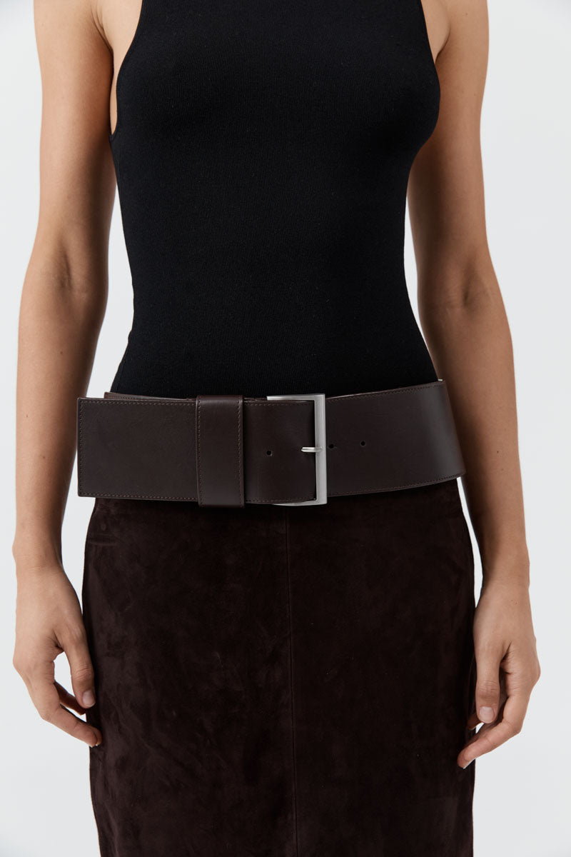 St Agni | Wide Classic Belt - Coffee