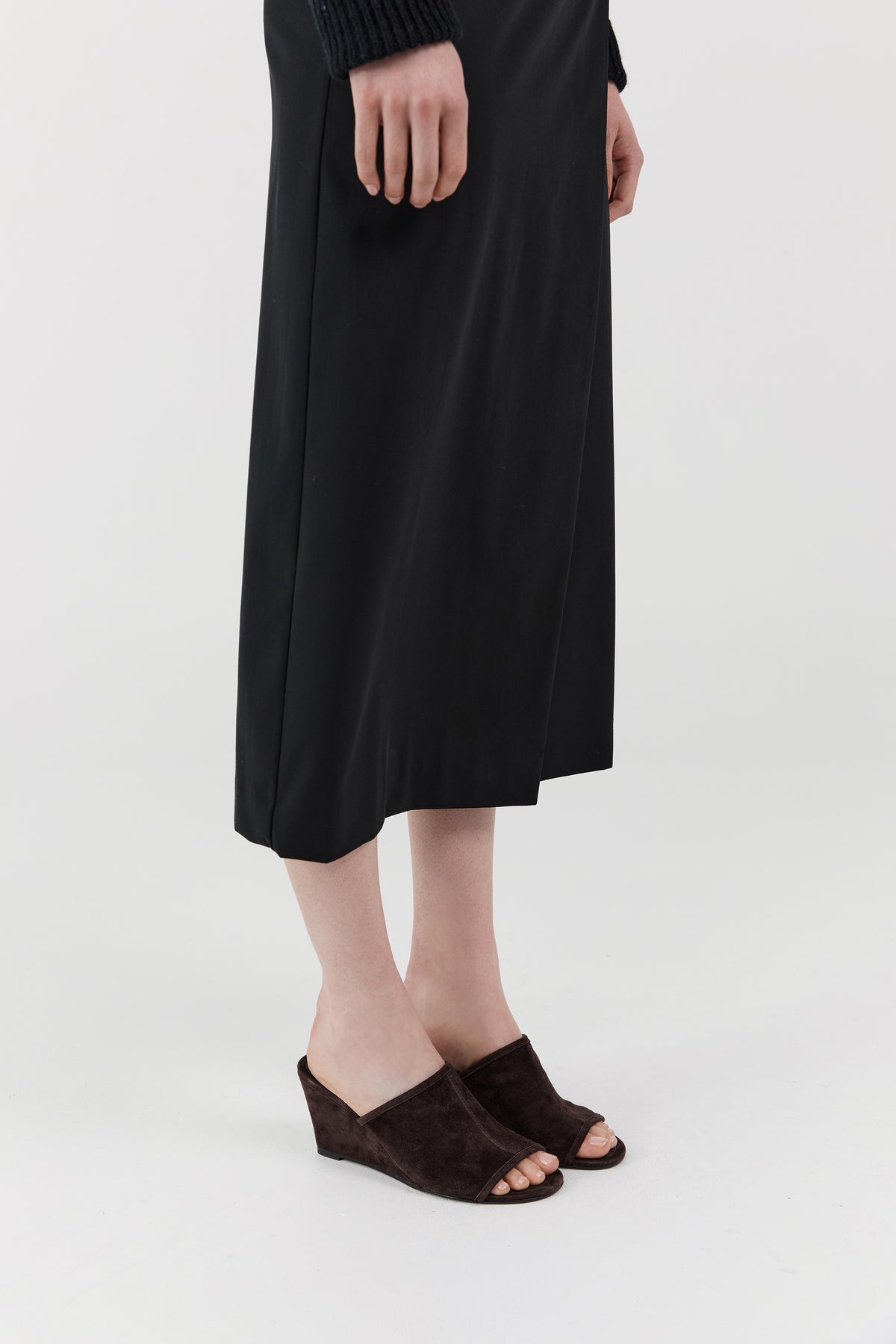 St Agni | Suede Bandeau Wedge - Coffee