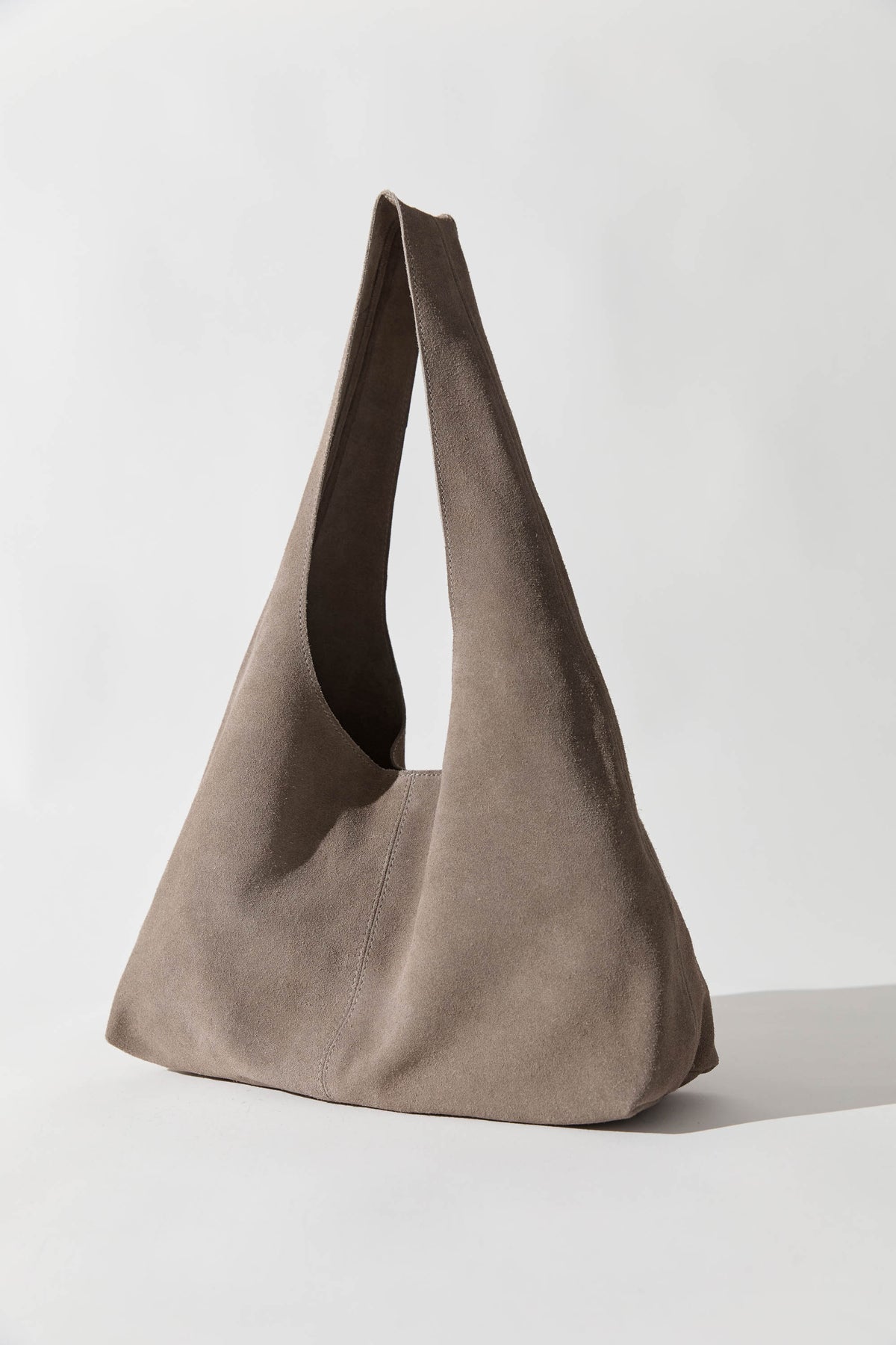 St Agni | Suede Soft Bag - Pebble