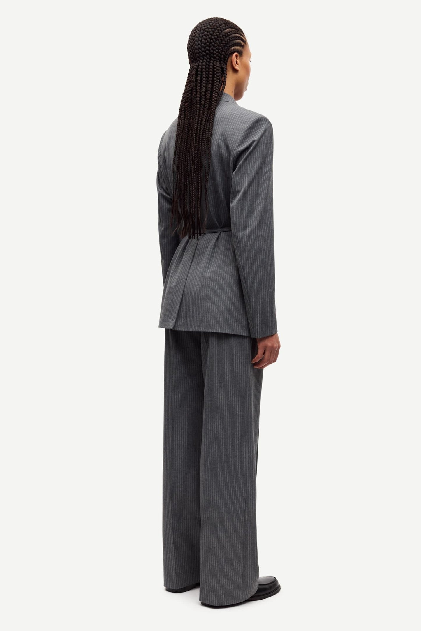Samsoe Samsoe | Salot Blazer - Dark Gull Grey Pinstripe