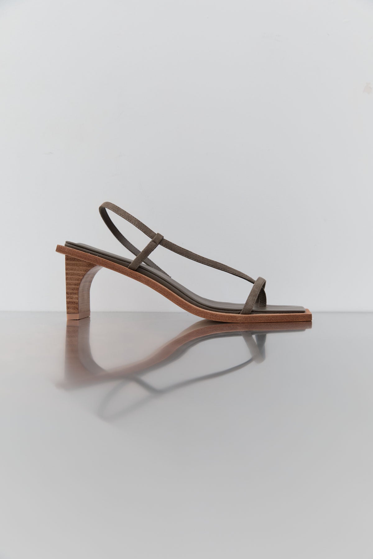 St. Agni | Suede Strap Heel - Kelp
