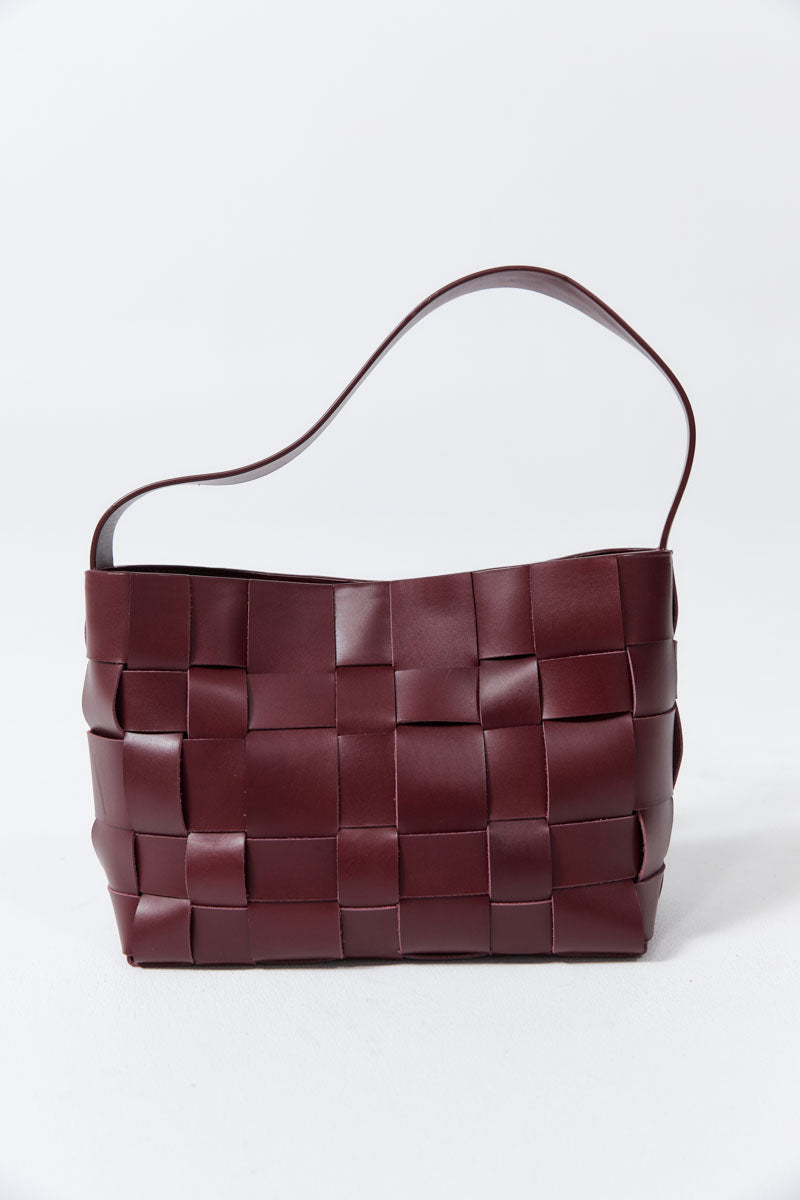 St Agni | Woven Mini Tote - Plum