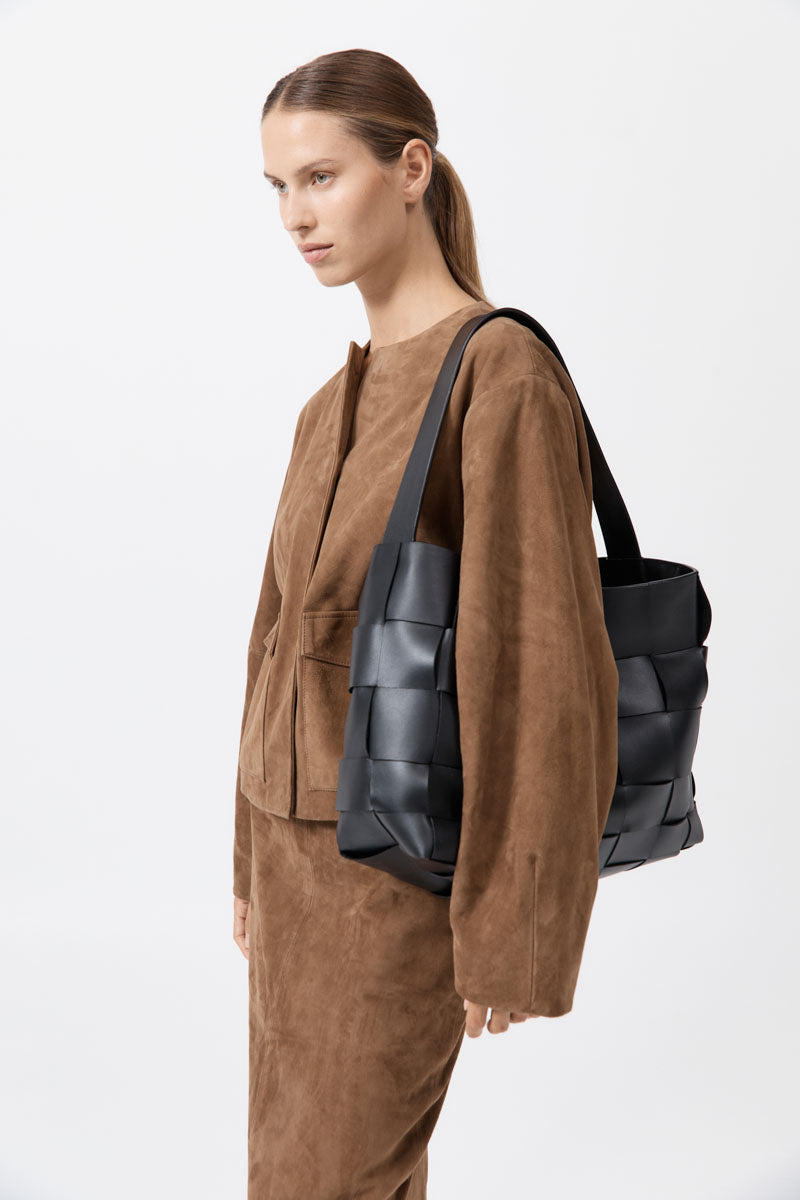 St Agni | Woven Large Tote - Black