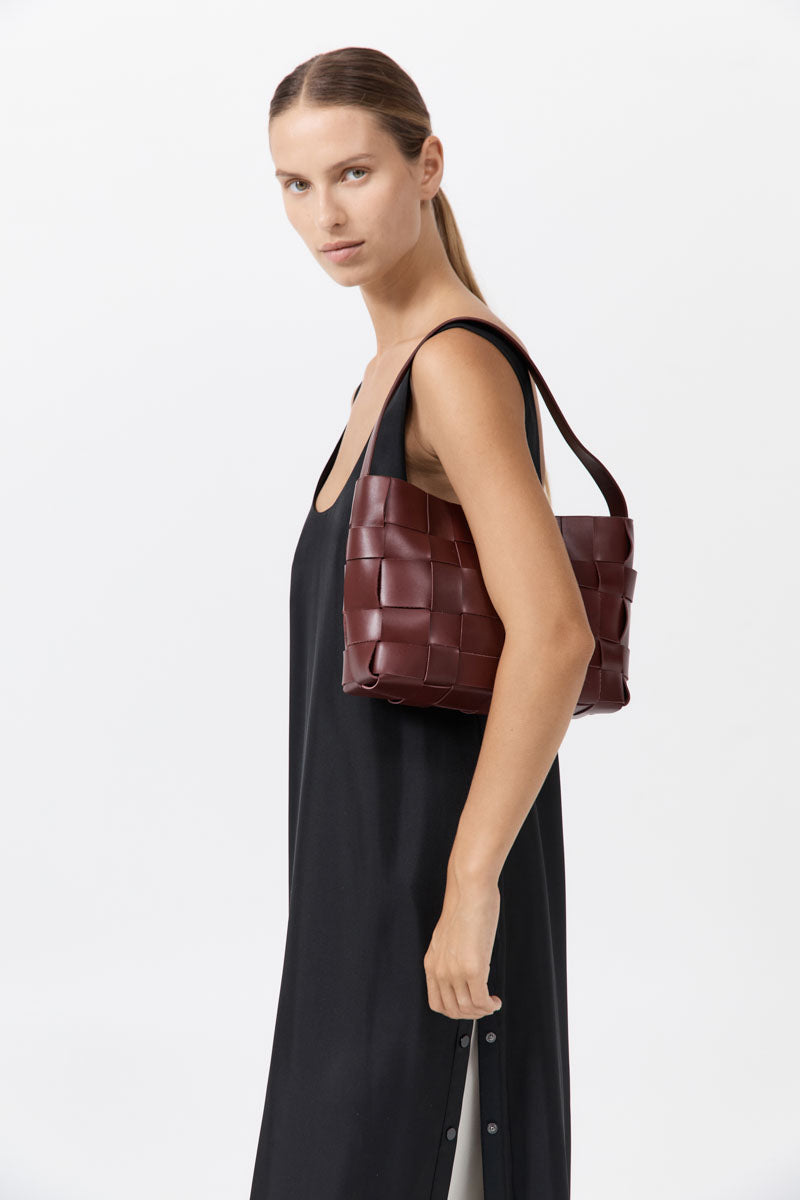 St Agni | Woven Mini Tote - Plum
