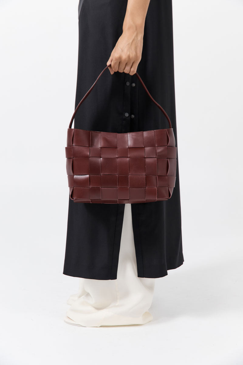St Agni | Woven Mini Tote - Plum