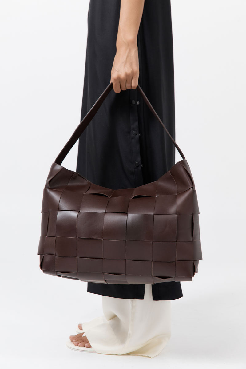 St Agni | Woven Large Tote - Choc