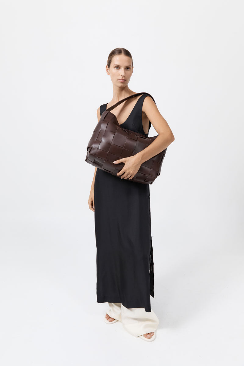 St Agni | Woven Large Tote - Choc