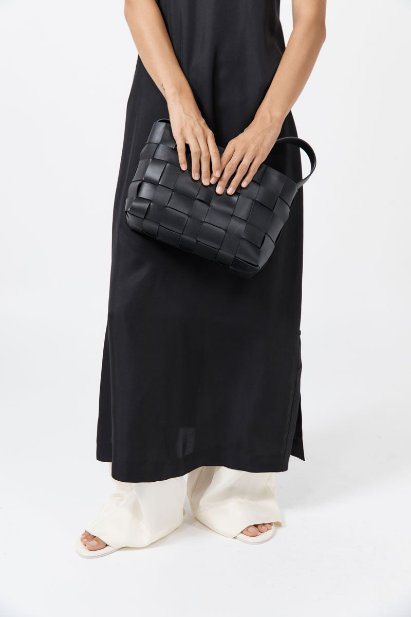 St Agni | Woven Mini Tote - Black