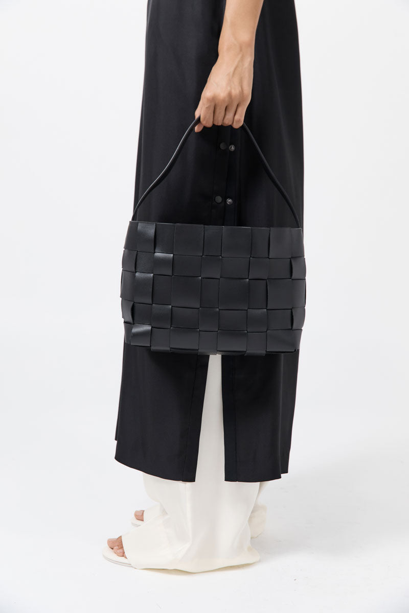 St Agni | Woven Mini Tote - Black