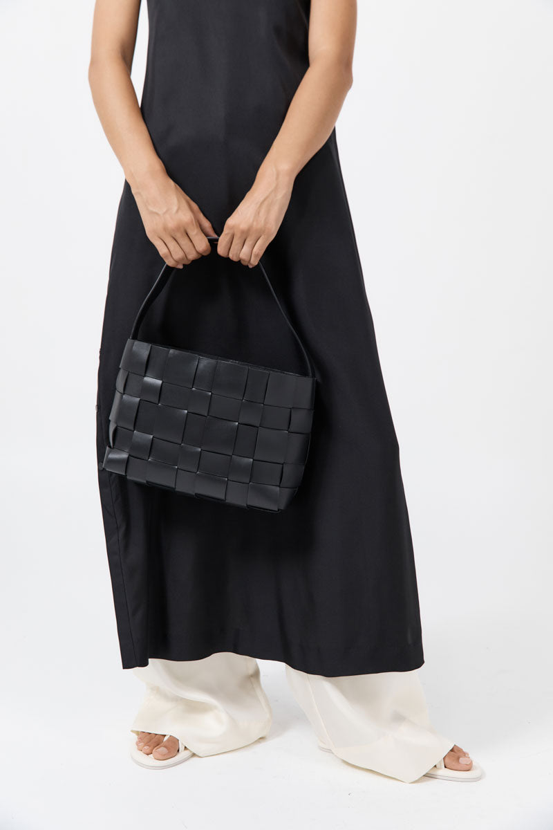St Agni | Woven Mini Tote - Black