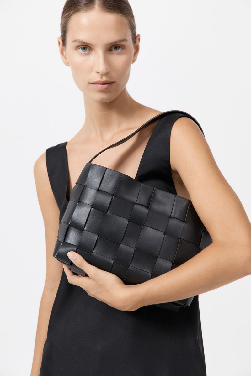 St Agni | Woven Mini Tote - Black