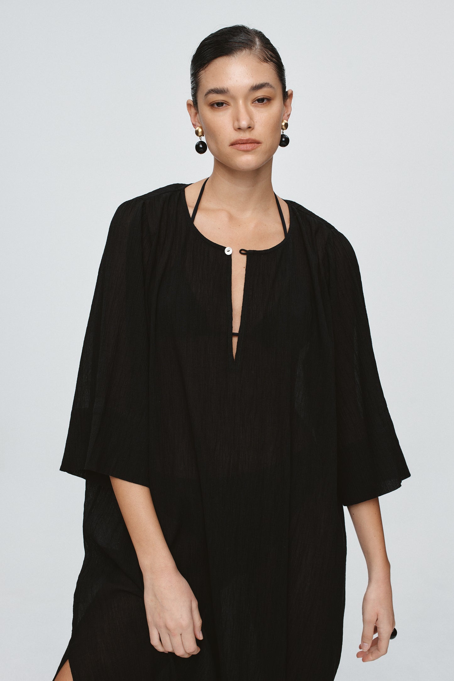 Marle | Kaftan - Black Crinkle