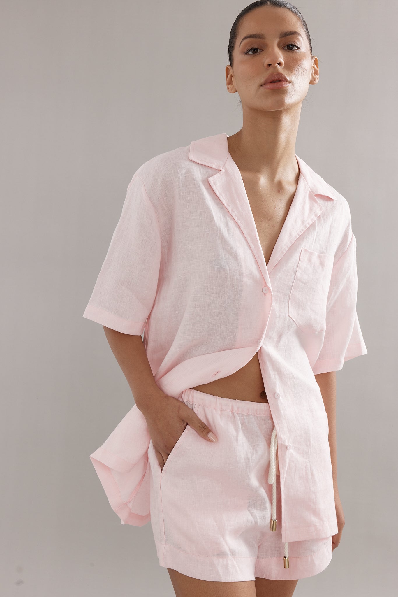 Caitlin Crisp | Juno Short - Pink Linen