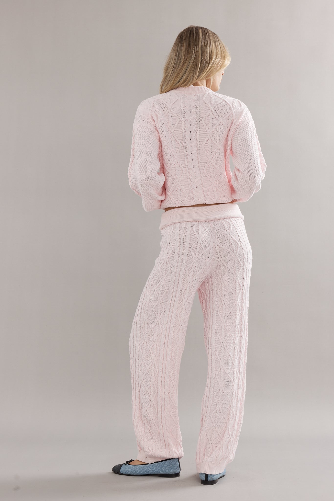 Caitlin Crisp | Cotton Cable Knit Jumper - Pink