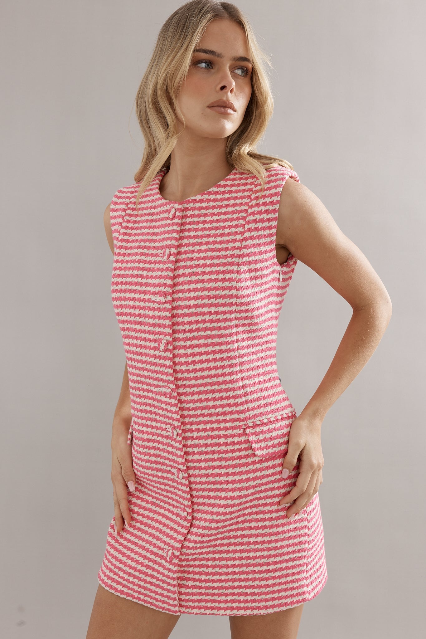 Caitlin Crisp | Manhattan Mini - Pink Houndstooth