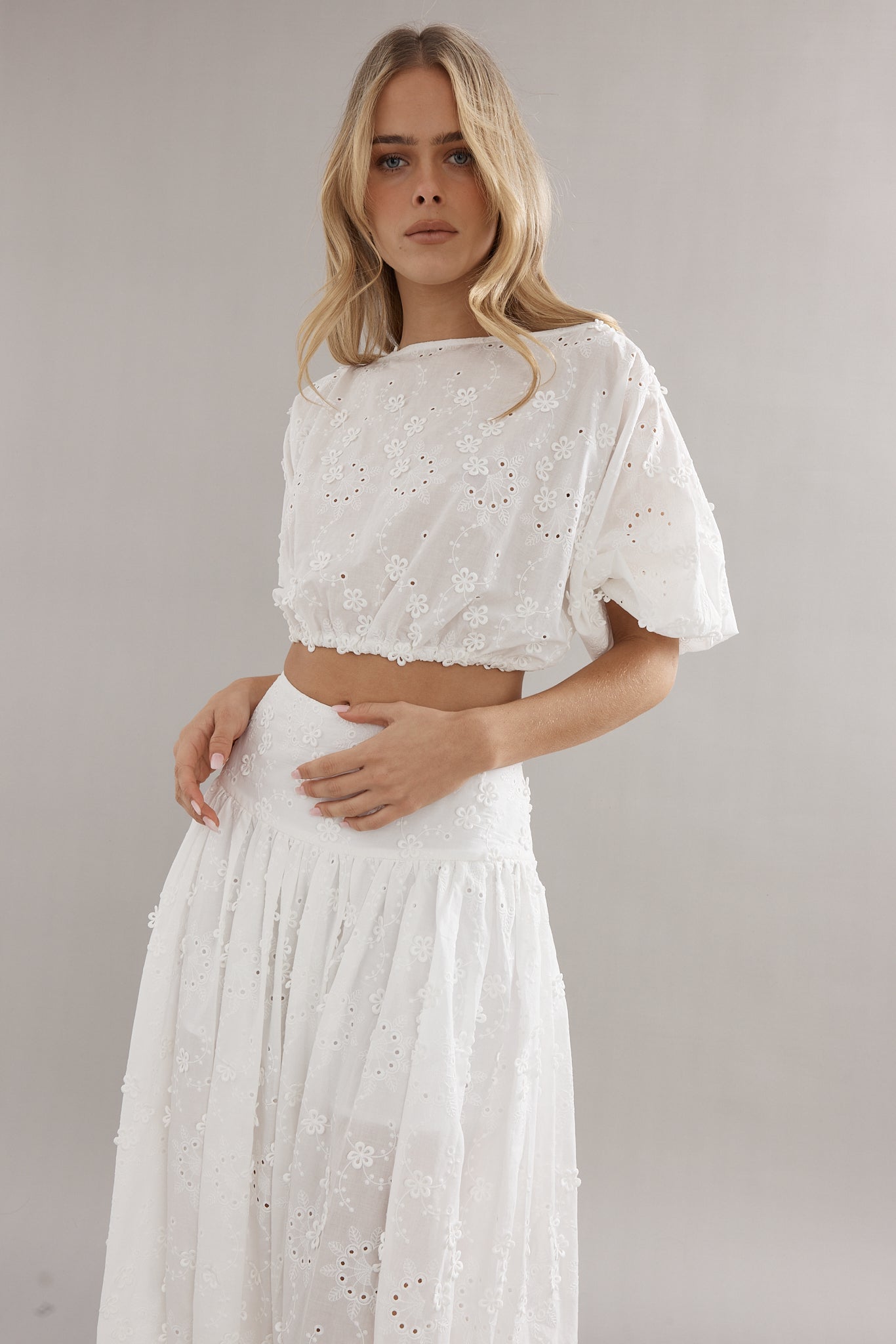 Caitlin Crisp | Capri Skirt - White Broderie