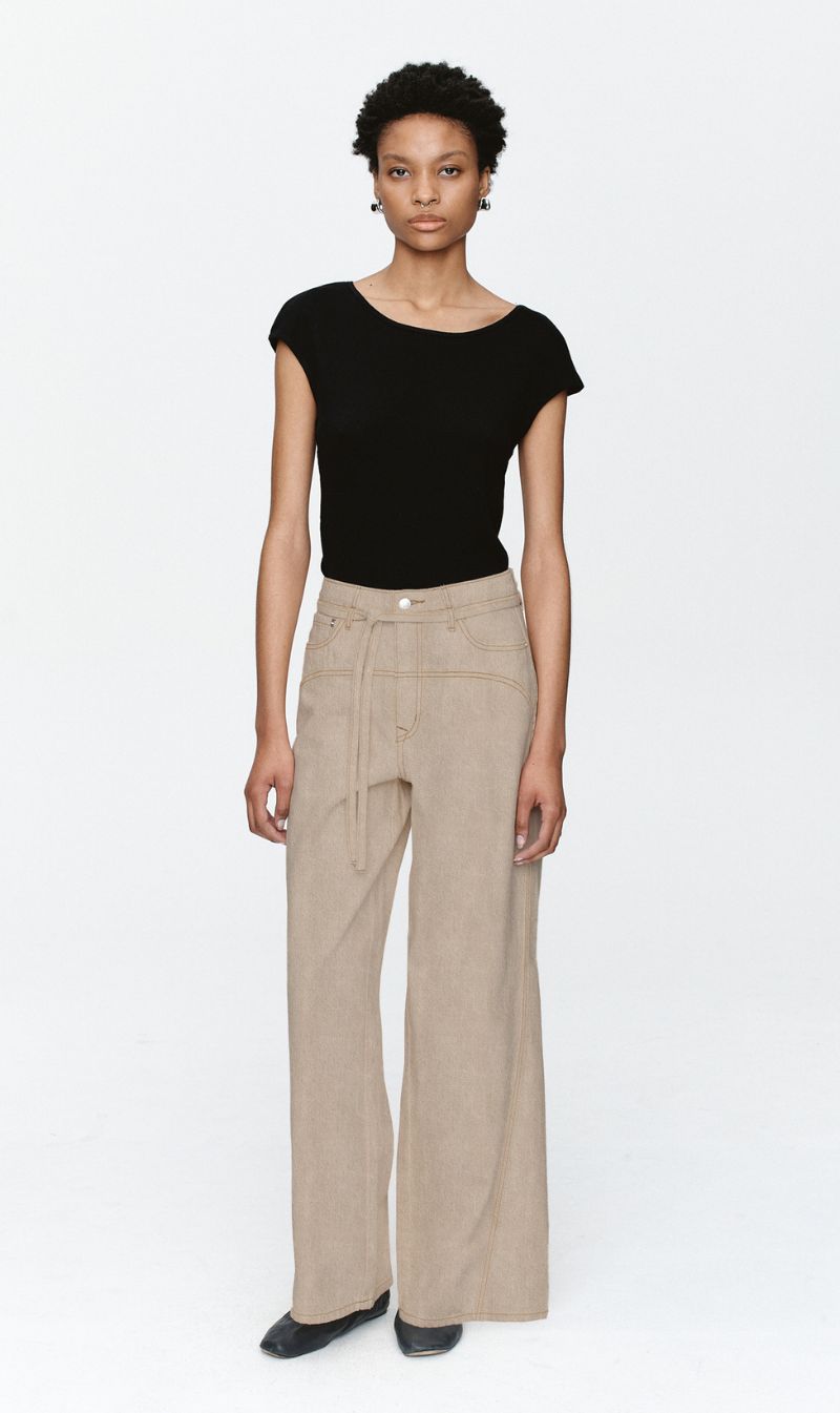 Marle | Tie Curve Seam Jean - Chai