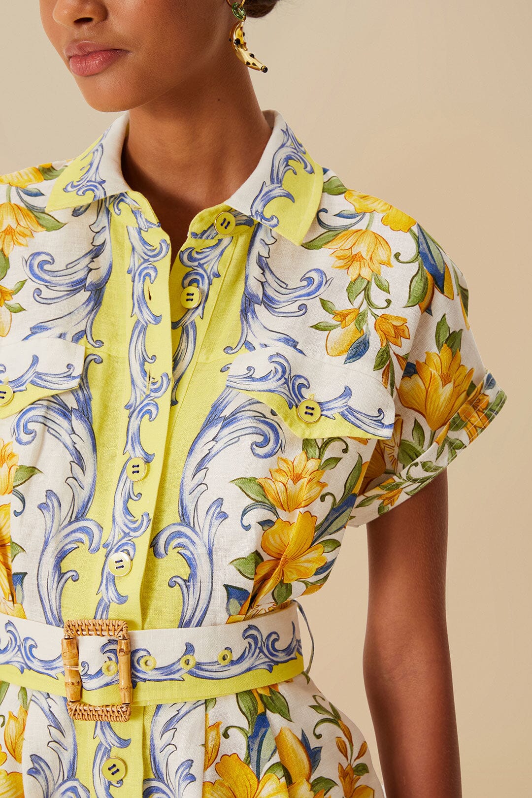 Farm Rio | Sicily Scarf Romper - Off White