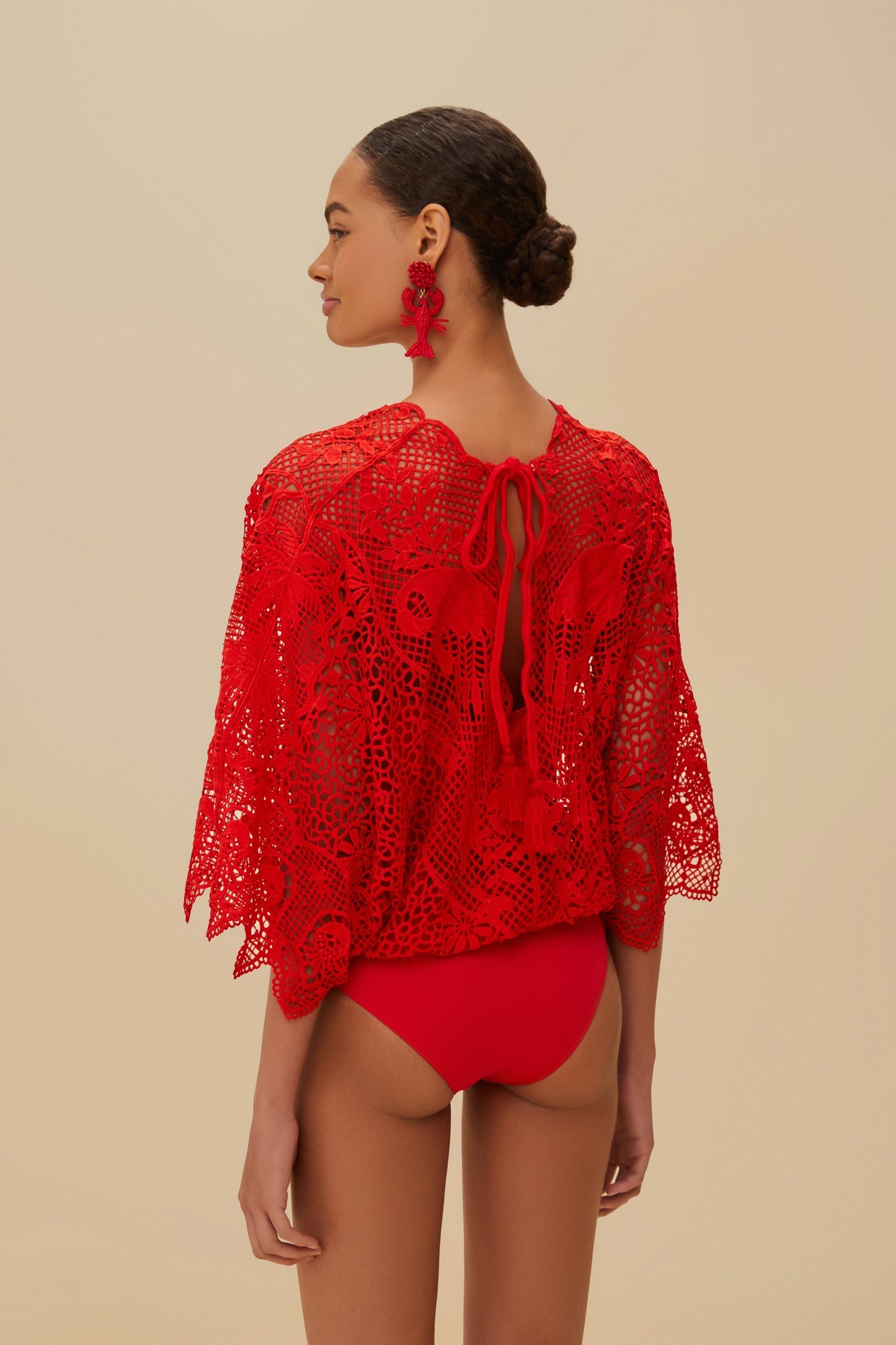 Farm Rio | Landscape Guipure Bodysuit - Red