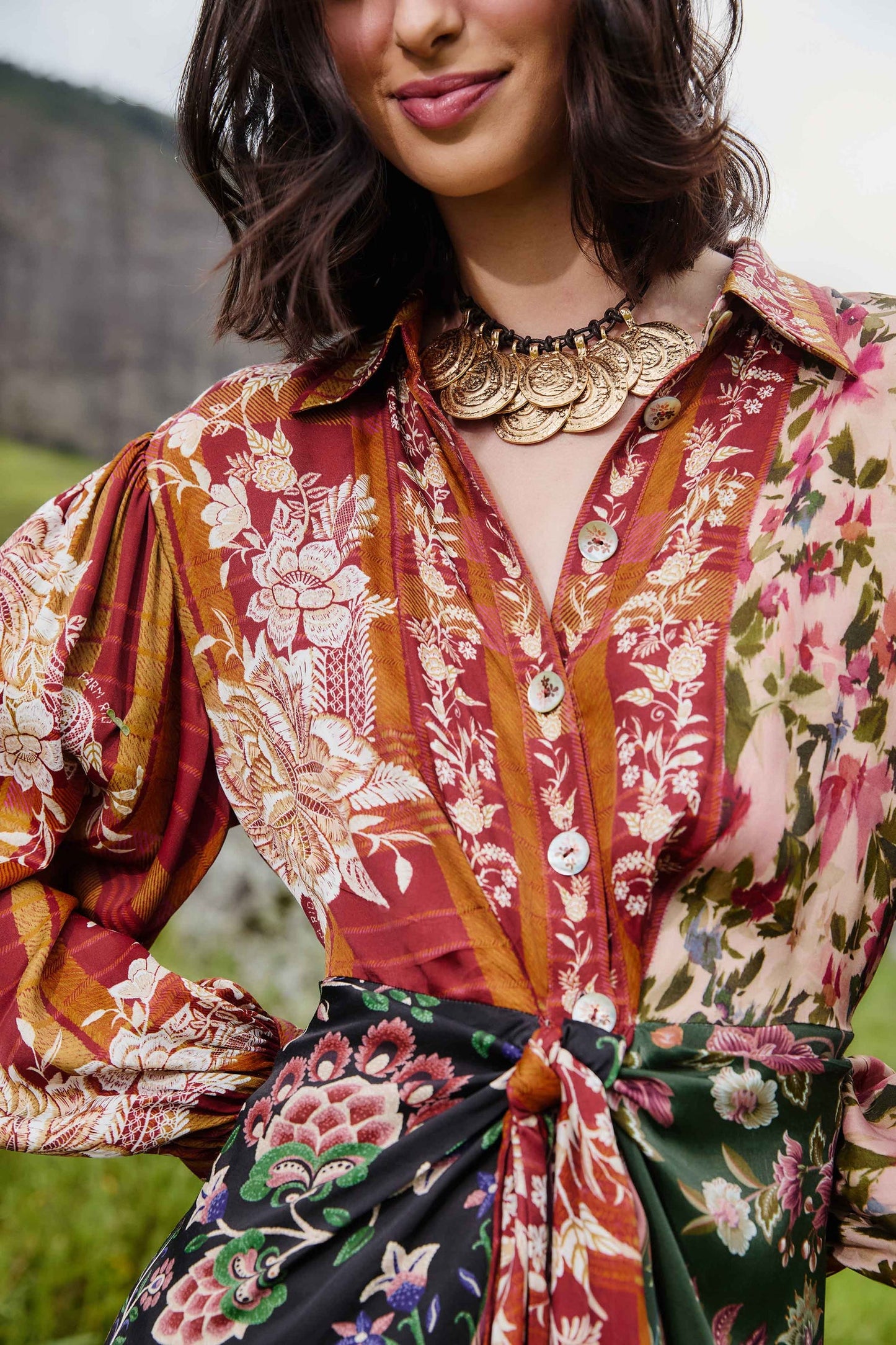 Farm Rio | Mix Mini Dress - Winter Garden