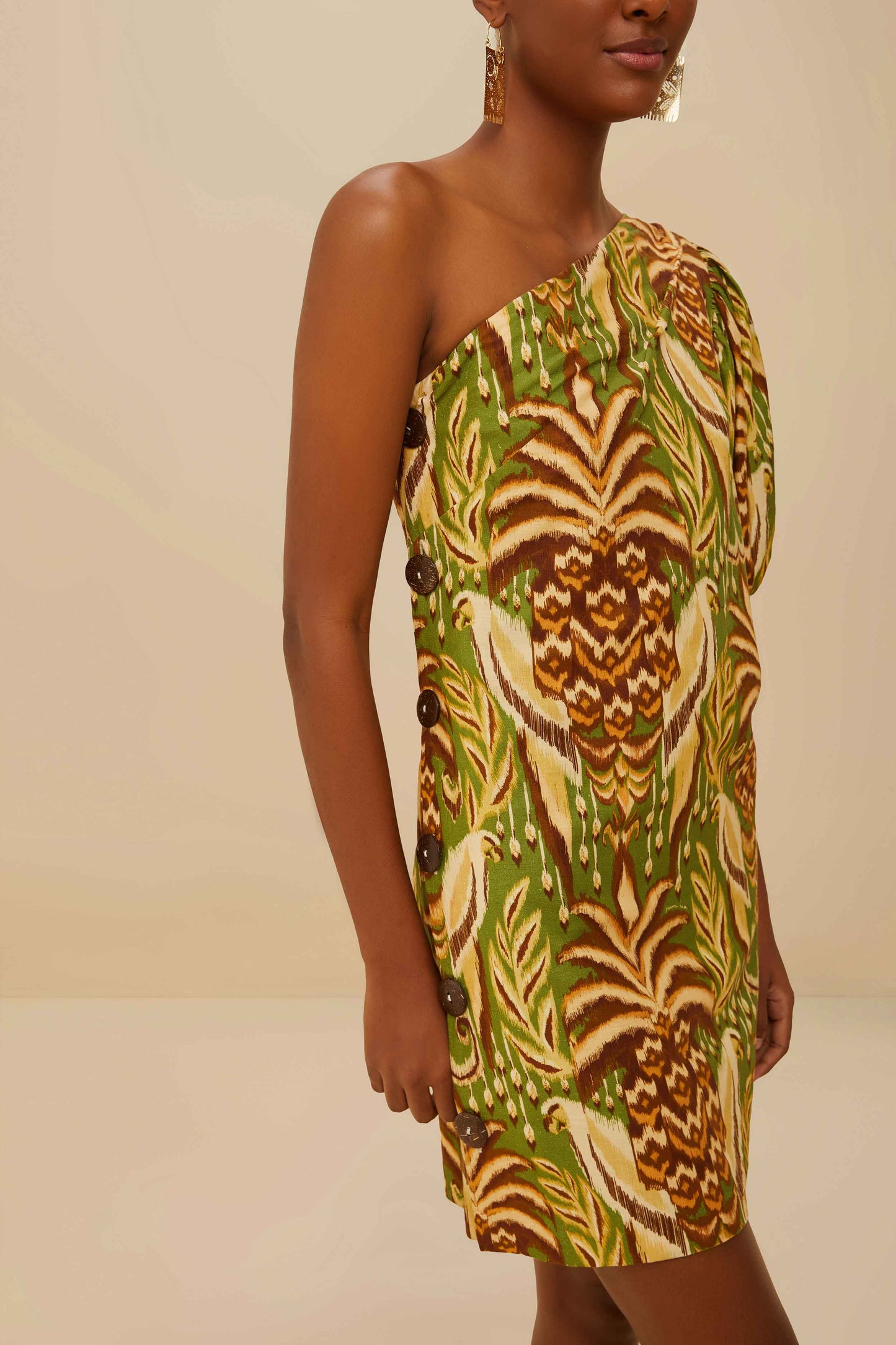 Farm Rio | Tapestry One Shoulder Mini Dress - Pineapple
