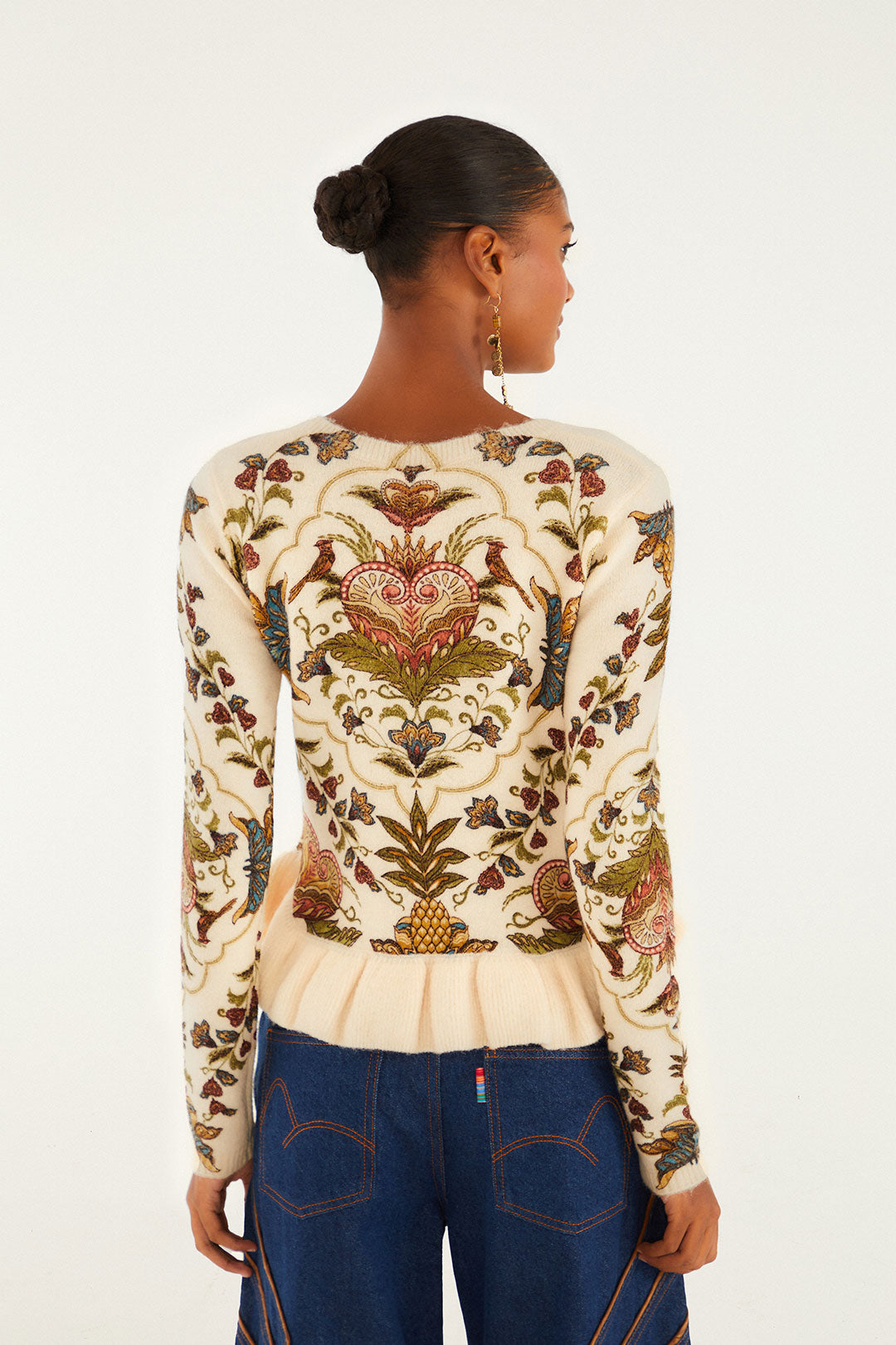Farm Rio | Majestic Hearts Knit Top - Cream