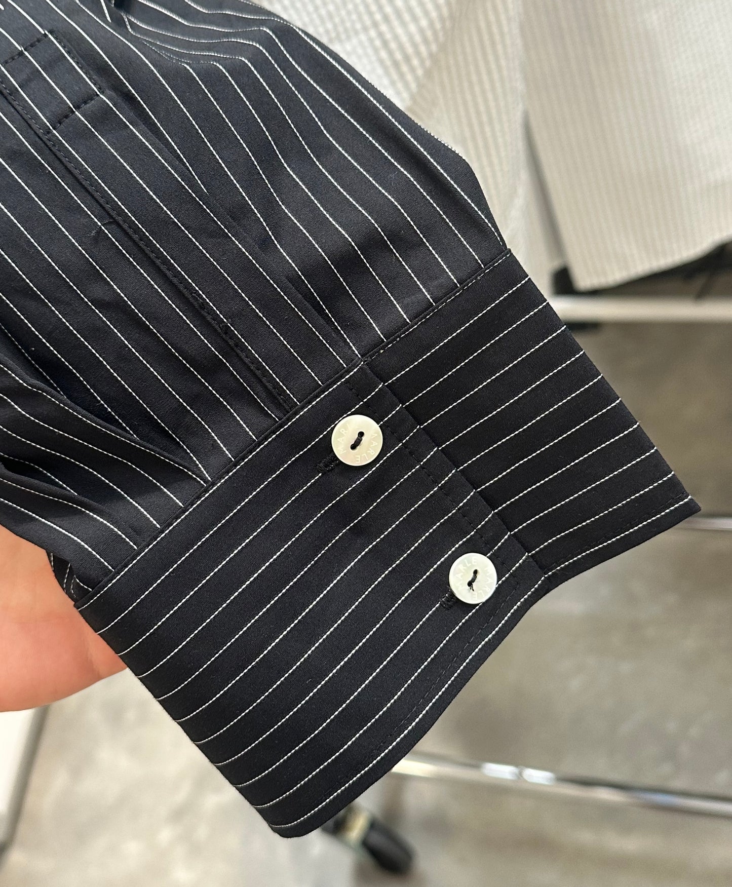 Marle | Mella Shirt - Black Pinstripe