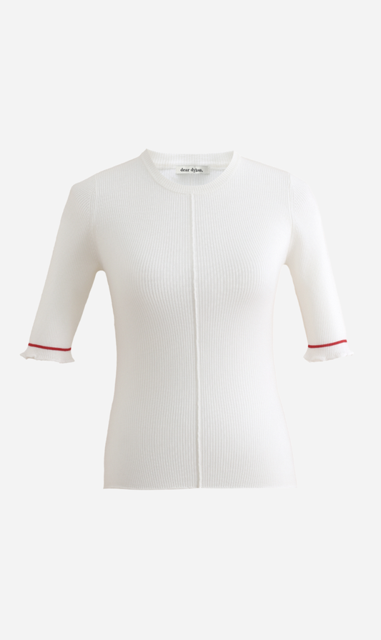 Dear Dylan | Merino Line Tee - Ivory