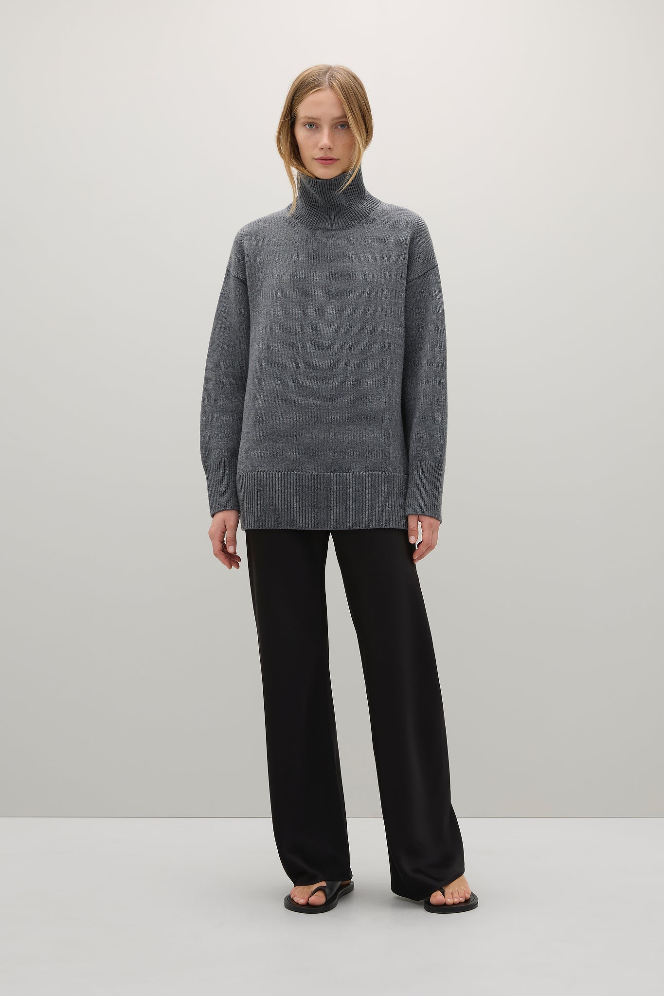 A.Emery | The Gibson Funnel Knit - Mid Grey Melange