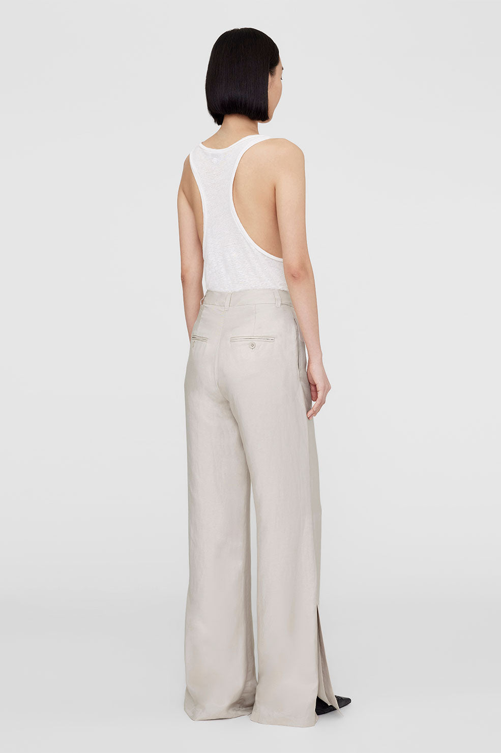 Anine Bing | Lyra Trouser - Dove Linen Blend