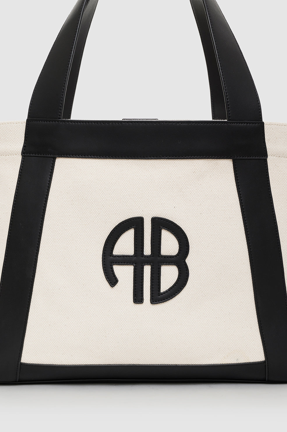 Anine Bing | Cara Tote - Natural Canvas With Black